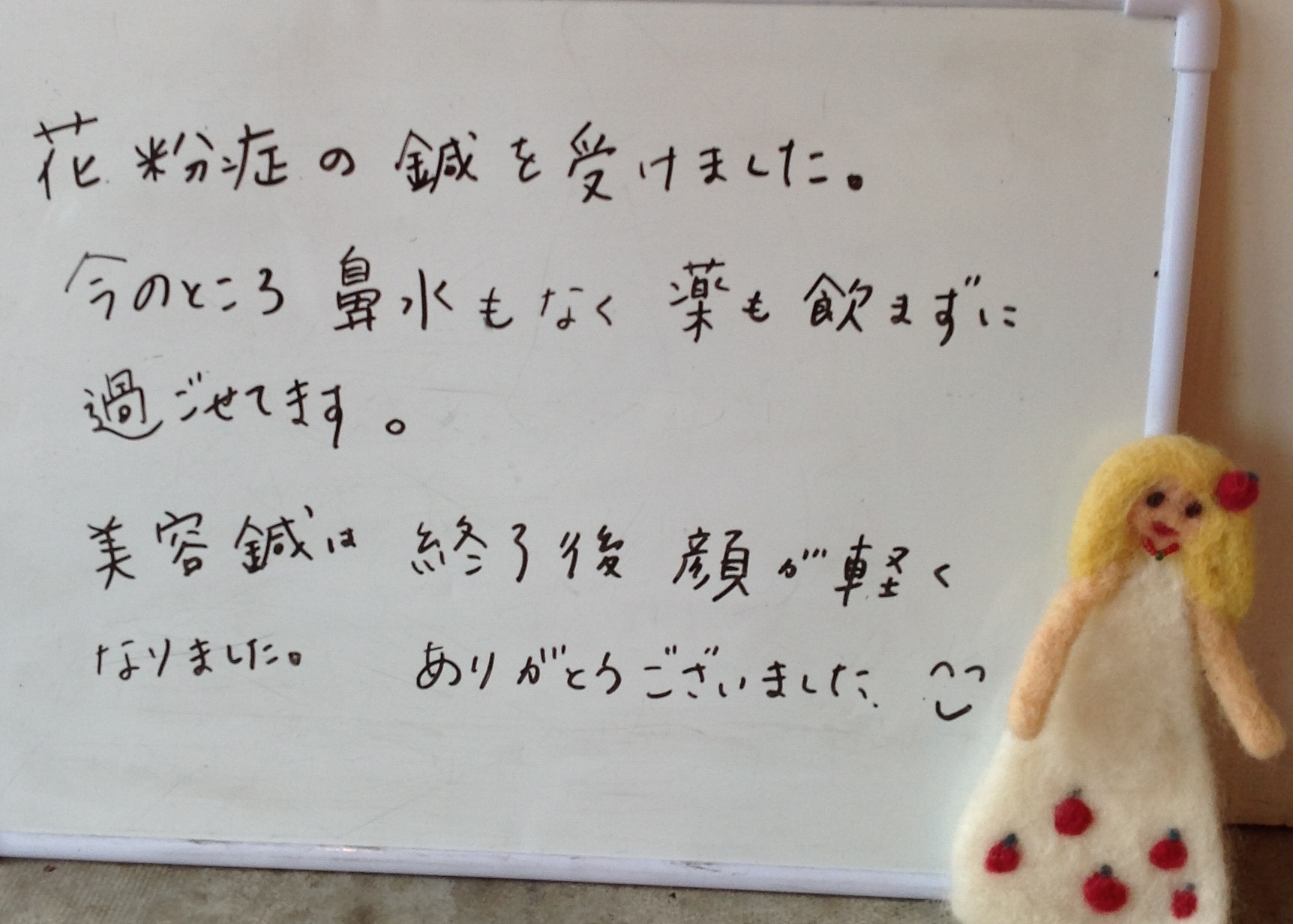 鍼灸花粉症の感想りんごの鍼灸