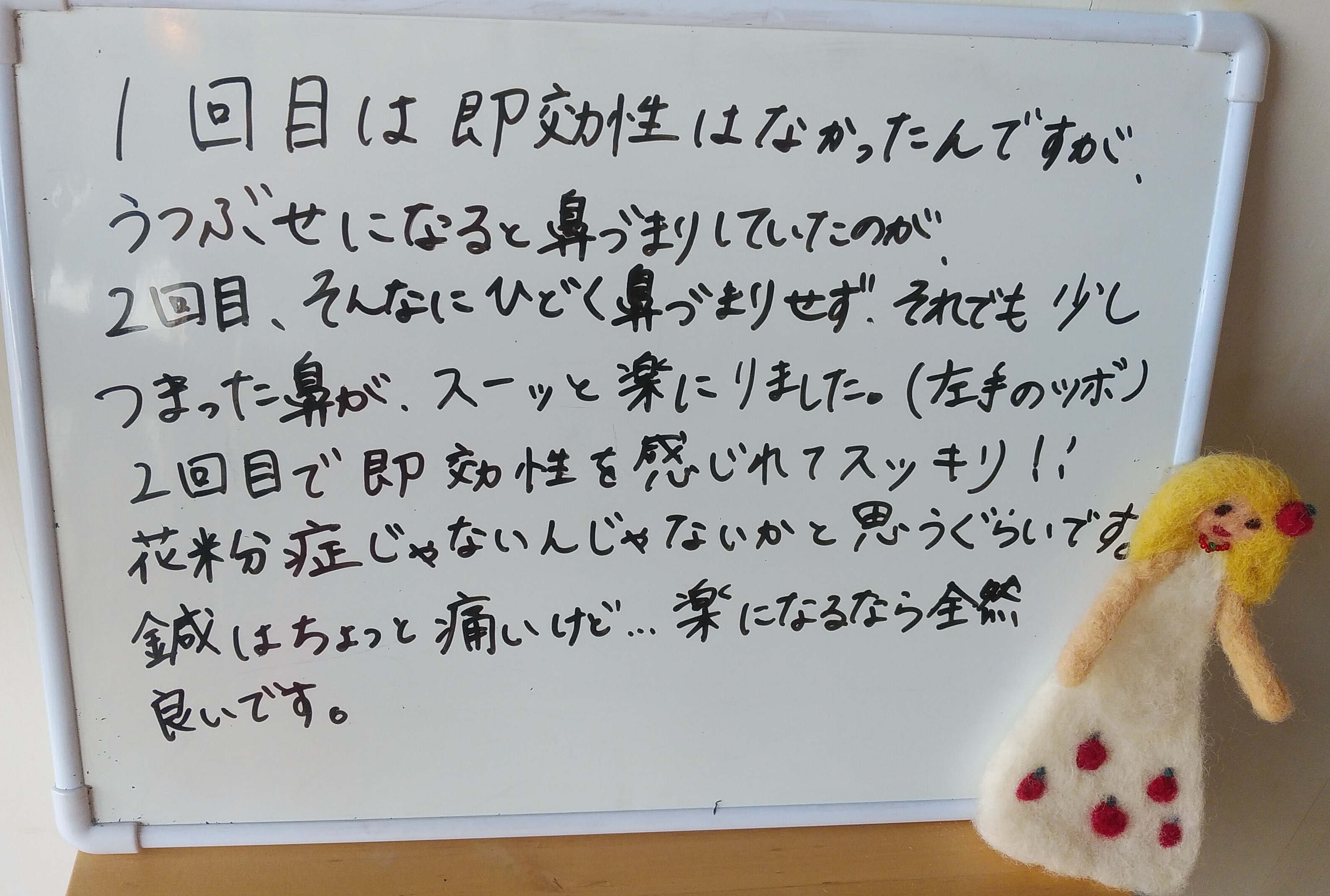 鍼灸花粉症の感想りんごの鍼灸