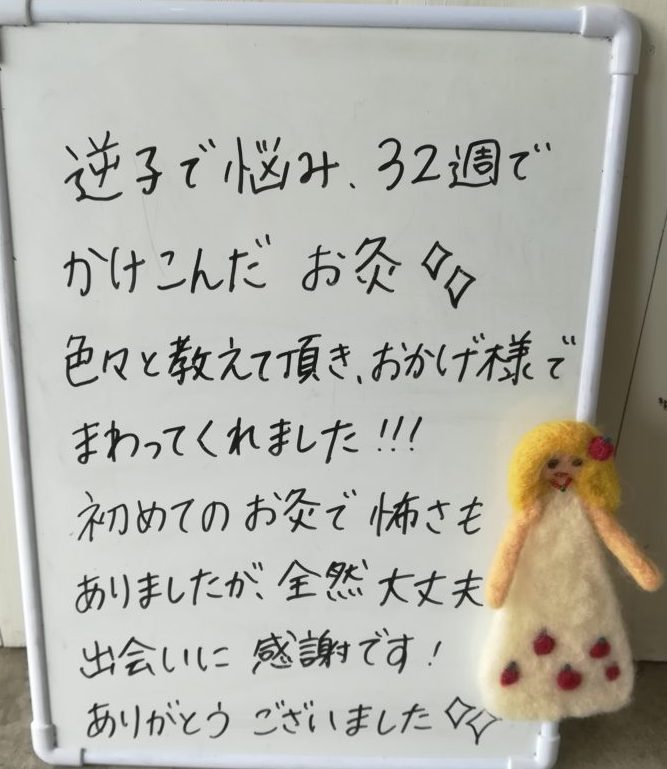 逆子妊婦の感想りんごの鍼灸