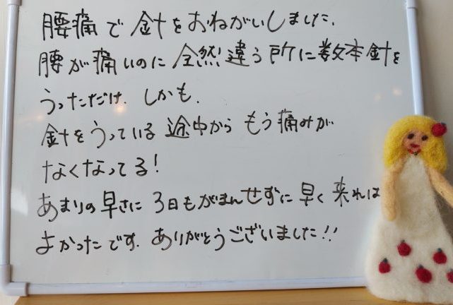 痛み治療の感想りんごの鍼灸