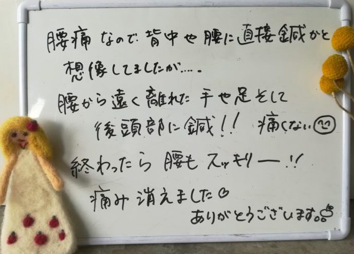 痛み治療の感想りんごの鍼灸