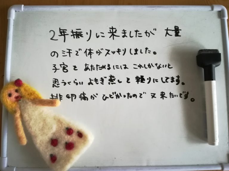 よもぎ蒸しの感想りんごの鍼灸